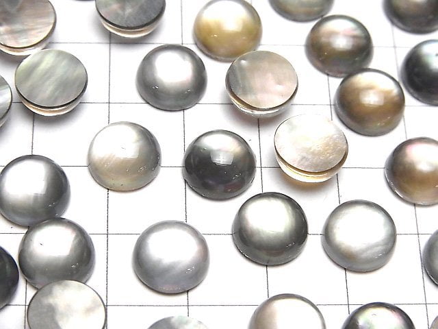 [Video] Black Shell x Crystal AAA Round Cabochon 10x10mm 3pcs