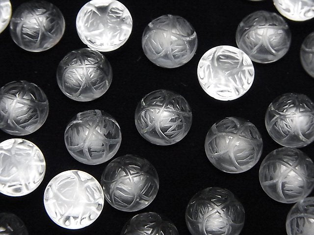 [Video]High Quality Crystal AAA Carved Round Cabochon 10x10mm 3pcs