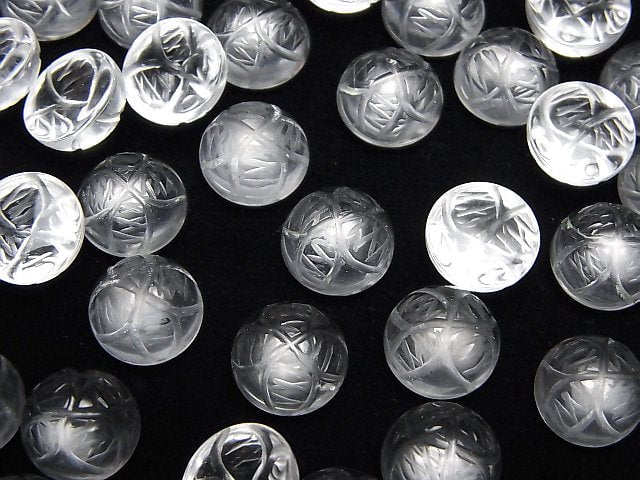 [Video]High Quality Crystal AAA Carved Round Cabochon 10x10mm 3pcs