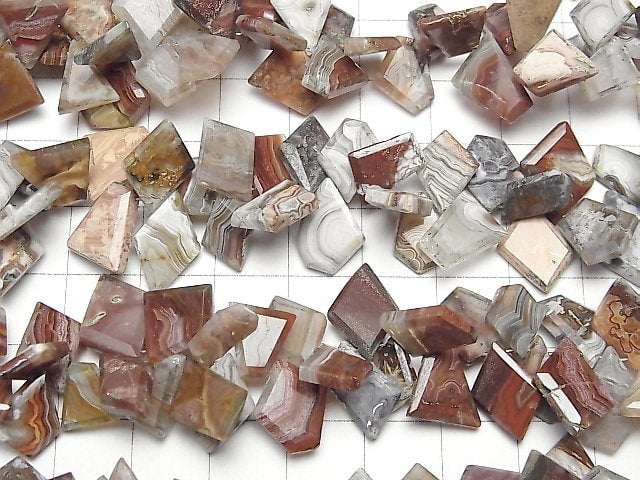 [Video] Laguna Lace Agate Rough Slice Faceted 1strand beads (aprx.5inch/13cm)