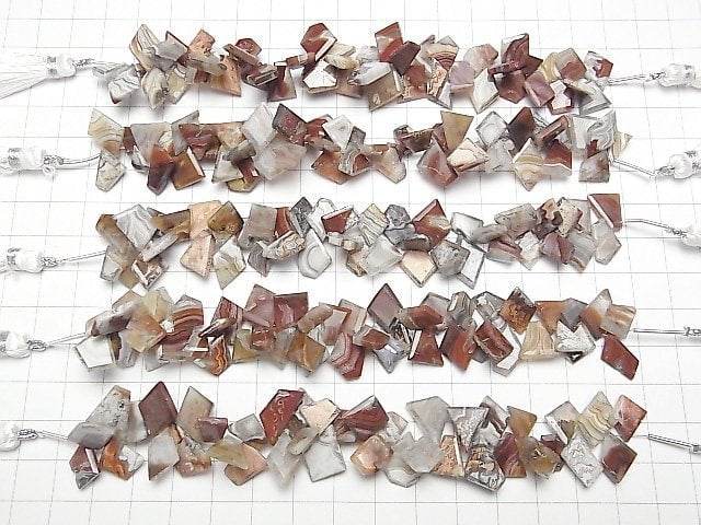 [Video] Laguna Lace Agate Rough Slice Faceted 1strand beads (aprx.5inch/13cm)