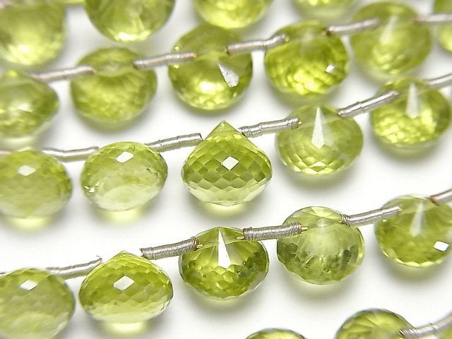 Faceted Briolette, Onion shape, Peridot Gemstone Beads