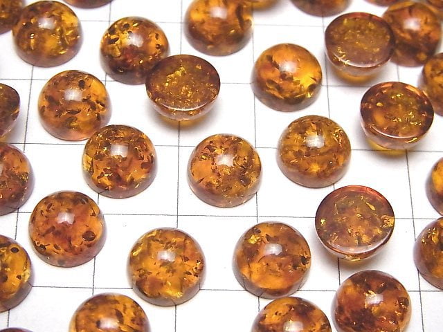 [Video]Cracked Baltic Amber Round Cabochon 10x10mm 2pcs