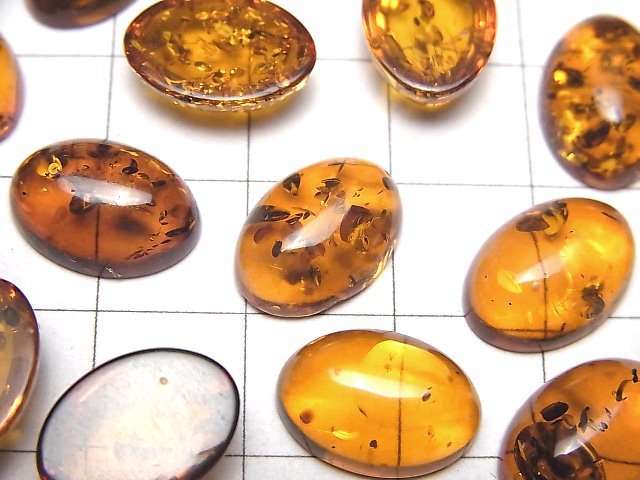 [Video] Cracked Baltic Amber Oval Cabochon 14x10mm 2pcs