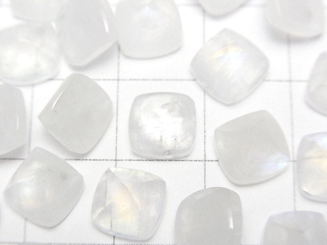 [Video]High Quality Rainbow Moonstone AA++ Sugarloaf Cut 8x8mm 3pcs