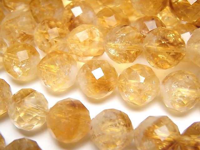 Citrine, Faceted Round Gemstone Beads