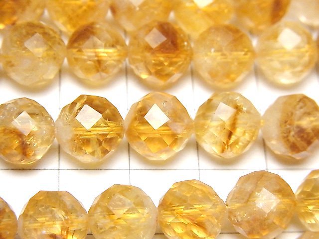 [Video]High Quality! Phantom Citrine AA++ Faceted Round 10mm half or 1strand beads (aprx.15inch/36cm)