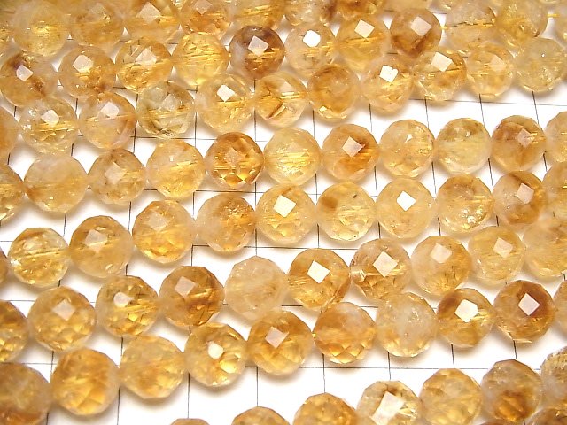 [Video]High Quality! Phantom Citrine AA++ Faceted Round 10mm half or 1strand beads (aprx.15inch/36cm)
