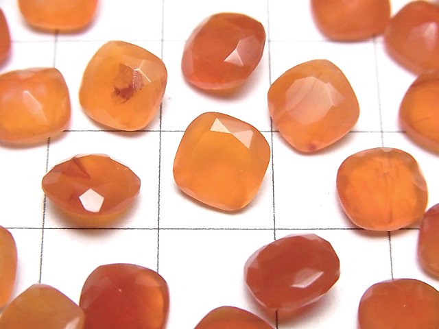 [Video]High Quality Carnelian AAA Loose stone Square Faceted 8x8mm 3pcs
