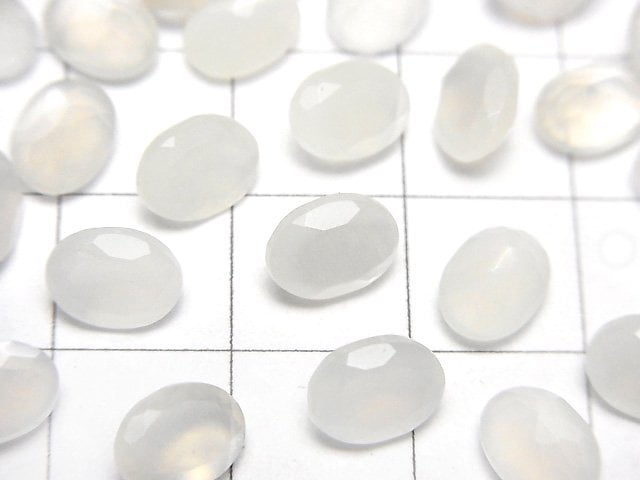 [Video]High Quality White Moonstone AAA Loose stone Oval Faceted 8x6mm 5pcs