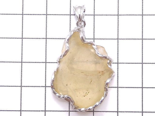 [Video][One of a kind] Libyan Desert Glass Rough Rock Nugget Pendant Silver925 NO.443