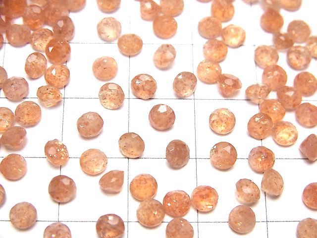 [Video]High Quality Sunstone AAA- Loose stone Round Faceted 4x4mm 10pcs