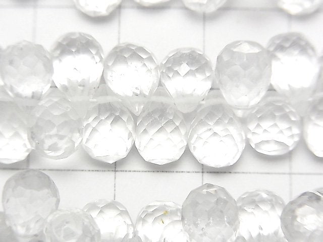 [Video]High Quality Crystal AAA- Drop Faceted Briolette half or 1strand beads (aprx.7inch/18cm)