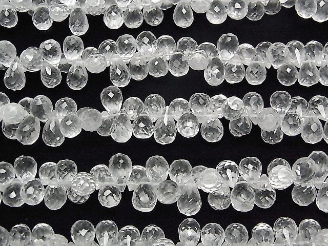 [Video]High Quality Crystal AAA- Drop Faceted Briolette half or 1strand beads (aprx.7inch/18cm)