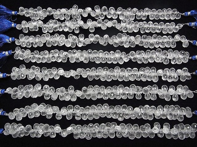 [Video]High Quality Crystal AAA- Drop Faceted Briolette half or 1strand beads (aprx.7inch/18cm)