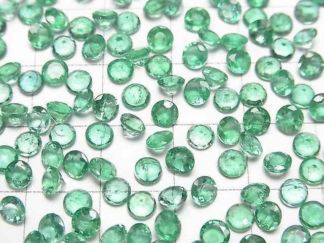 High Quality Emerald AAA- Loose stone Round Faceted 4x4mm 1pc