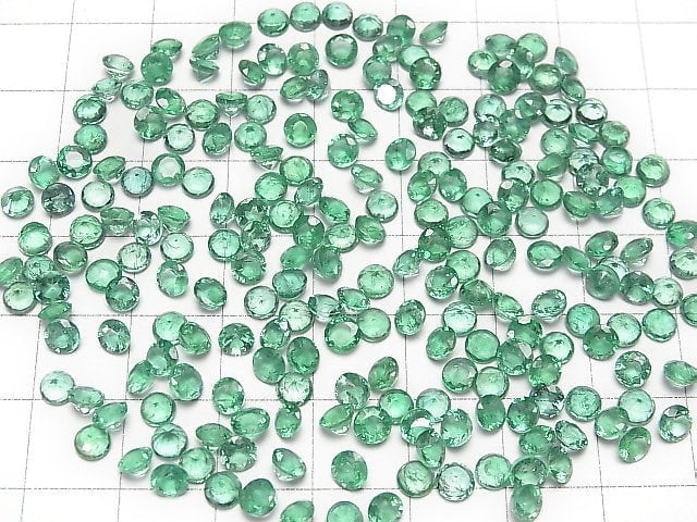 High Quality Emerald AAA- Loose stone Round Faceted 4x4mm 1pc