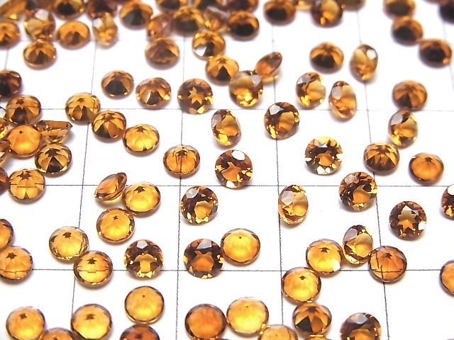 [Video]High Quality Madeira Citrine AAA Loose stone Round Faceted 4x4mm 5pcs