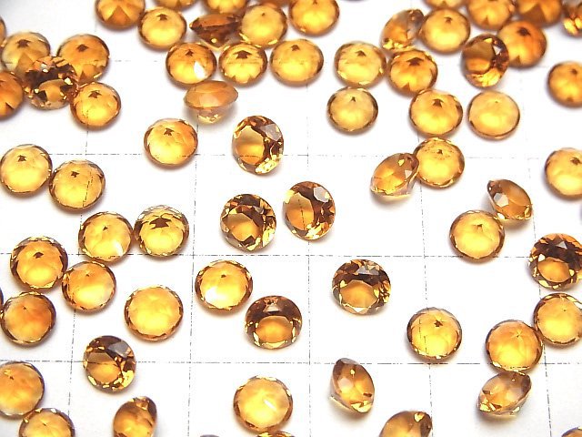 [Video]High Quality Madeira Citrine AAA Loose stone Round Faceted 5x5mm 5pcs