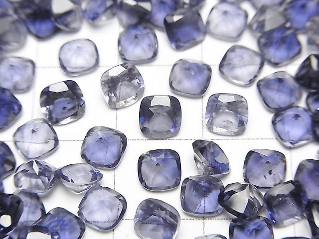 [Video]High Quality Iolite AAA Loose stone Square Faceted 5x5mm 5pcs