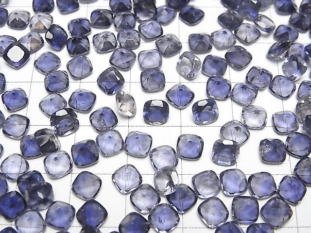 [Video]High Quality Iolite AAA Loose stone Square Faceted 5x5mm 5pcs