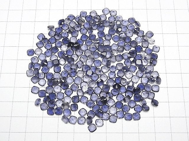 [Video]High Quality Iolite AAA Loose stone Square Faceted 5x5mm 5pcs