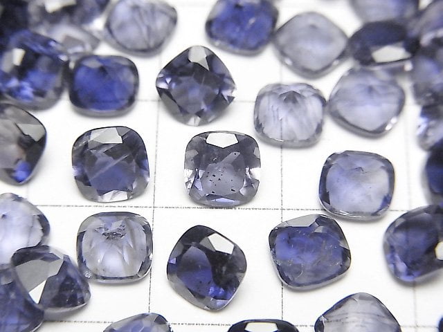 [Video]High Quality Iolite AAA Loose stone Square Faceted 6x6mm 3pcs