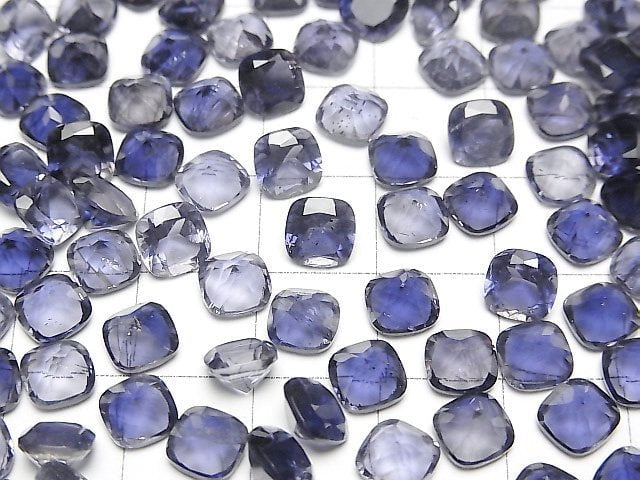 [Video]High Quality Iolite AAA Loose stone Square Faceted 6x6mm 3pcs