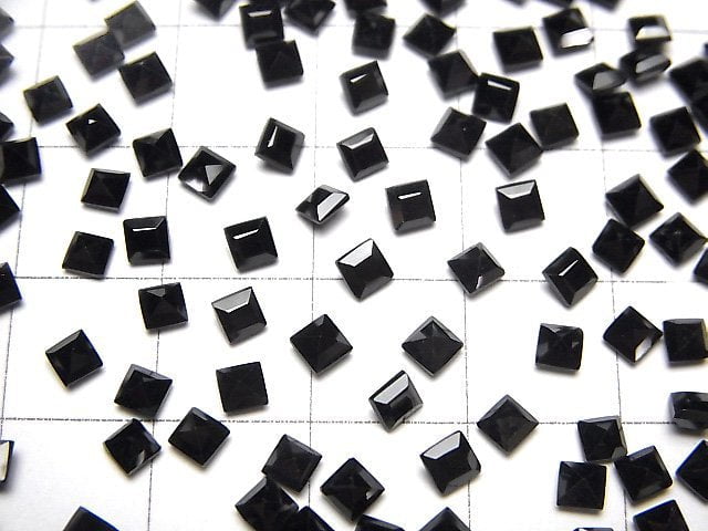 [Video]High Quality Black Spinel AAA Loose stone Square Faceted 3x3mm 10pcs