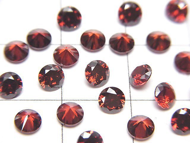 [Video]Cubic Zirconia AAA Loose stone Round Faceted 4x4mm [Garnet ] 20pcs