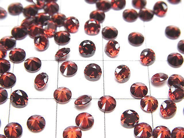 [Video]Cubic Zirconia AAA Loose stone Round Faceted 4x4mm [Garnet ] 20pcs