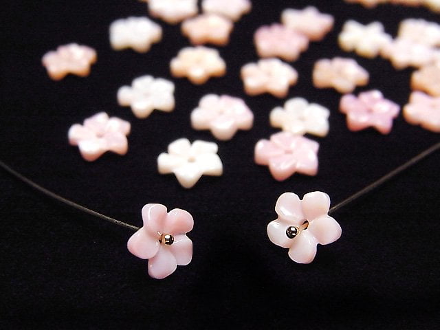 Carving, Flower, Mother of Pearl (Shell Beads) Pearl & Shell Beads