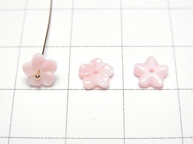 [Video]Queen Conch Shell AAA Flower Carving 6mm center hole 4pcs