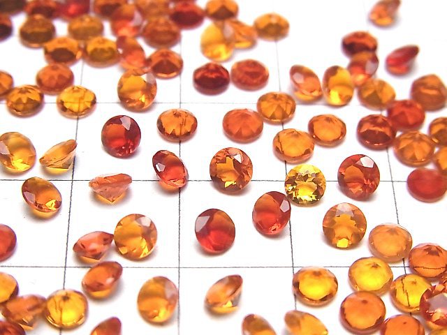 [Video]High Quality Mexican Opal (Fire Opal) AAA Loose stone Round Faceted 4x4mm 3pcs