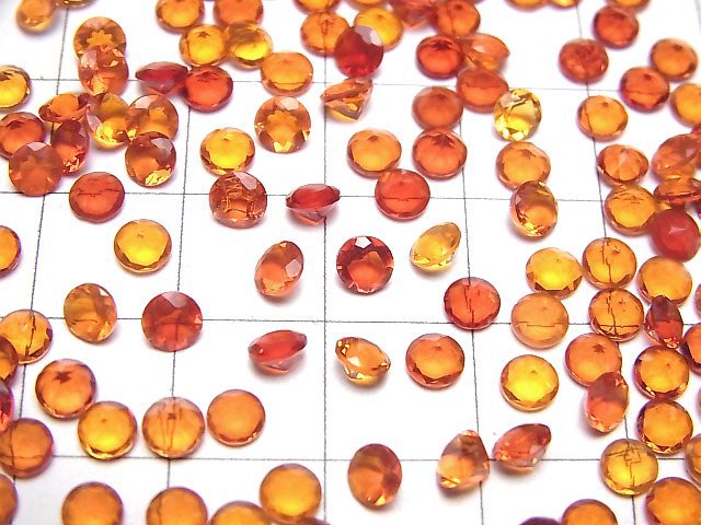 [Video]High Quality Mexican Opal (Fire Opal) AAA Loose stone Round Faceted 4x4mm 3pcs