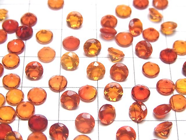 [Video]High Quality Mexican Opal (Fire Opal) AAA Loose stone Round Faceted 5x5mm 2pcs