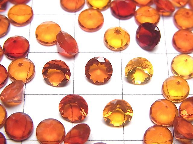 [Video]High Quality Mexican Opal (Fire Opal) AAA Loose stone Round Faceted 6x6mm 2pcs