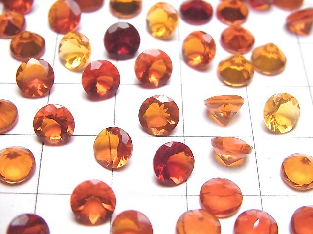 [Video]High Quality Mexican Opal (Fire Opal) AAA Loose stone Round Faceted 6x6mm 2pcs