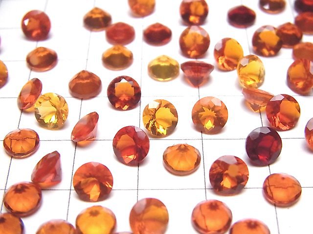 [Video]High Quality Mexican Opal (Fire Opal) AAA Loose stone Round Faceted 6x6mm 2pcs