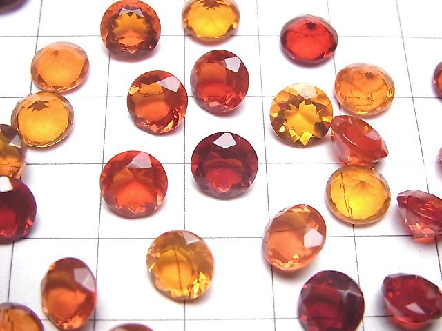 [Video]High Quality Mexican Opal (Fire Opal) AAA Loose stone Round Faceted 8x8mm 1pc