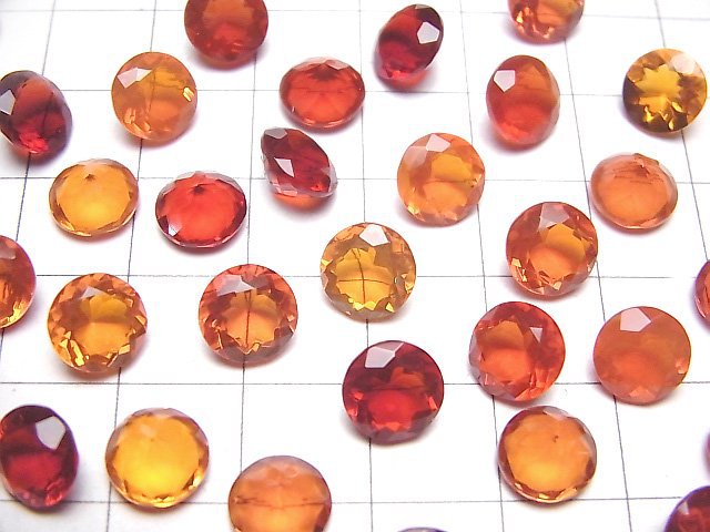 [Video]High Quality Mexican Opal (Fire Opal) AAA Loose stone Round Faceted 8x8mm 1pc