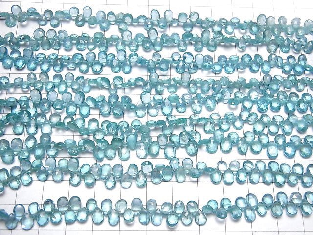 [Video]High Quality Apatite AA++ Pear shape Faceted Briolette half or 1strand beads (aprx.7inch/18cm)