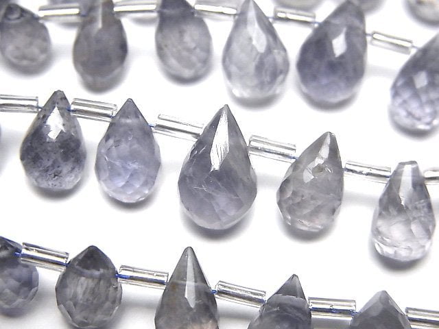 Drop, Faceted Briolette, Iolite Gemstone Beads