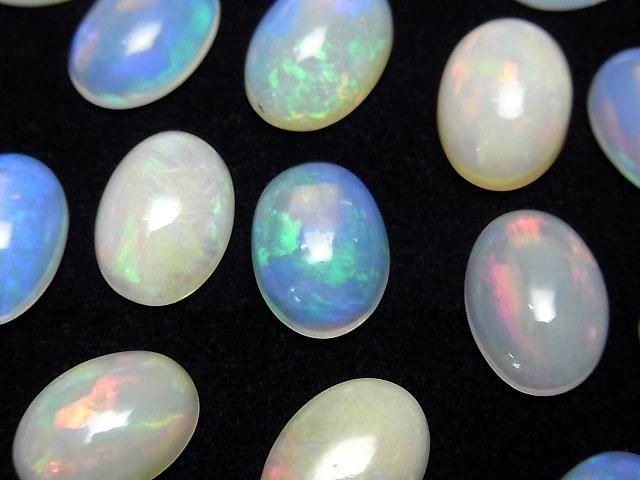[Video]High Quality Ethiopian Opal AAA Oval Cabochon 14x10mm 2pcs