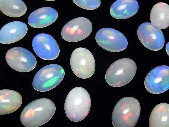 [Video]High Quality Ethiopian Opal AAA Oval Cabochon 14x10mm 2pcs
