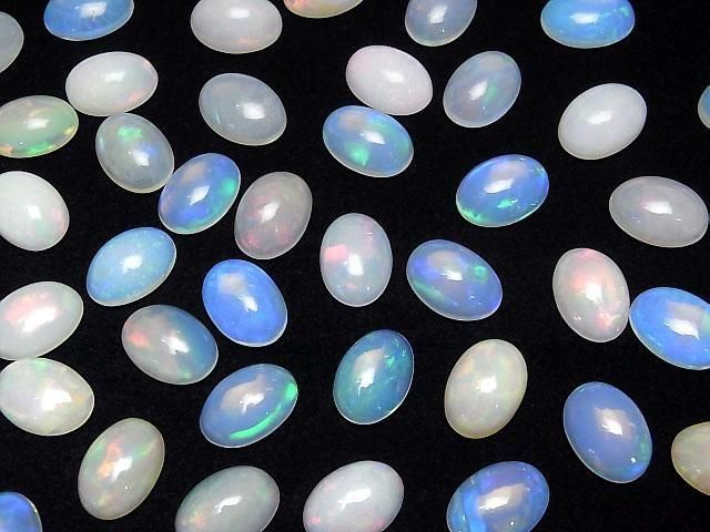 [Video]High Quality Ethiopian Opal AAA Oval Cabochon 14x10mm 2pcs