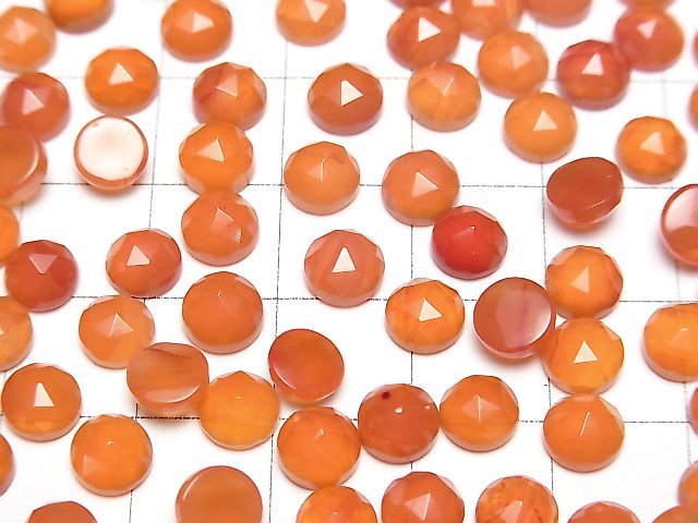 [Video]Carnelian AAA Round Rose Cut 6x6mm 5pcs