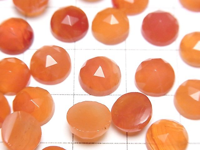 [Video]Carnelian AAA Round Rose Cut 8x8mm 4pcs