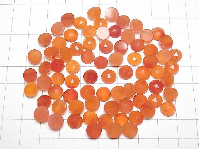 [Video]Carnelian AAA Round Rose Cut 8x8mm 4pcs