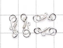 Silver925 Jump Ring with U Hook, 10x4mm, White Silver, 2pcs